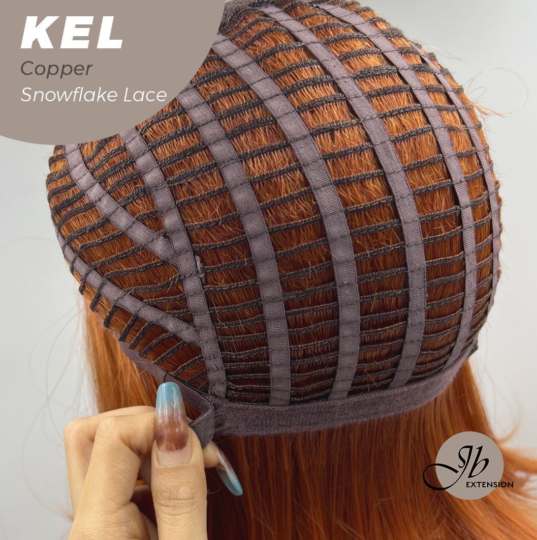JBEXTENSION 22 Inches Copper Pre-Cut Snowflake Lace Frontlace Glueless Wig KEL COPPER【PERMATEASE】【BENDY EAR TABS】- S/M Alexwigs