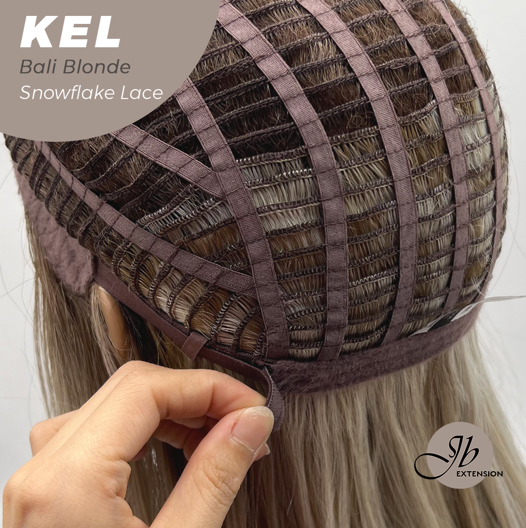 JBEXTENSION 22 Inches Bali Blonde Pre-Cut Snowflake Lace Frontlace Glueless Wig KEL BALI BLONDE【PERMATEASE】【BENDY EAR TABS】- S/M Alexwigs