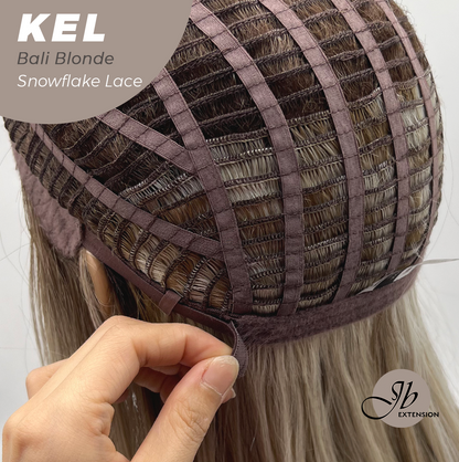JBEXTENSION 22 Inches Bali Blonde Pre-Cut Snowflake Lace Frontlace Glueless Wig KEL BALI BLONDE【PERMATEASE】【BENDY EAR TABS】- S/M Alexwigs