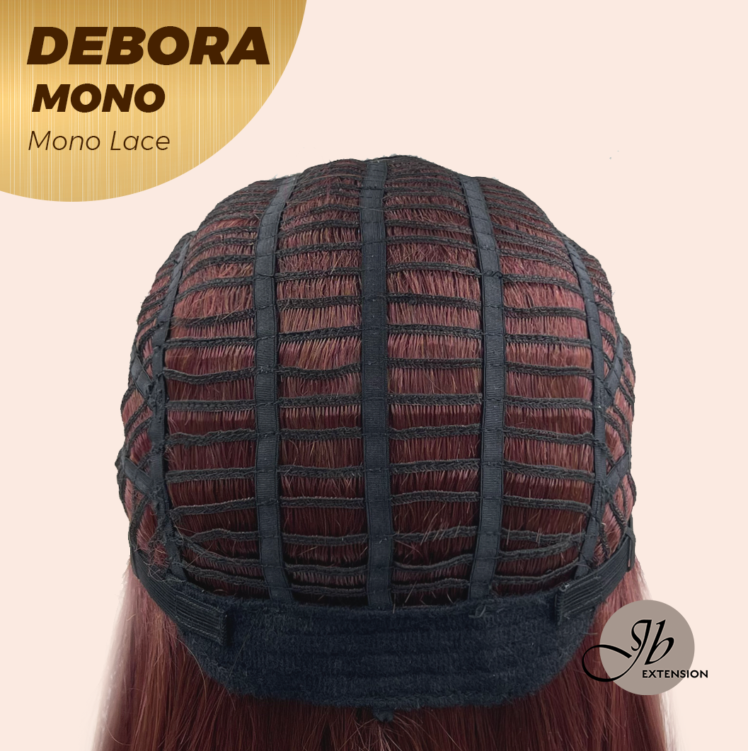 [PRE-ORDER] JBEXTENSION DEBORA MONO Monofilament Handmade Wig 6X5 Full Monofilament Hand Tied Top Wig 20 Inches Dark Red Mono Lace Wig With Anti-slip Silicone Strips Glueless Wig DEBORA MONO【BENDY EAR TABS】 Alexwigs