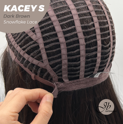 [PRE-ORDER] JBEXTENSION 20 Inches Dark Brown Pre-Cut Snowflake Lace Frontlace Glueless Wig KACEY S DARK BROWN【PERMATEASE】【BENDY EAR TABS】 Alexwigs