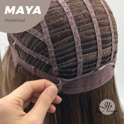 JBEXTENSION 22 Inches Hazelnut Women Fashion Full Machine Wig MAYA HAZELNUT【PLUS PERMATEASE】【BENDY EAR TABS】 Alexwigs