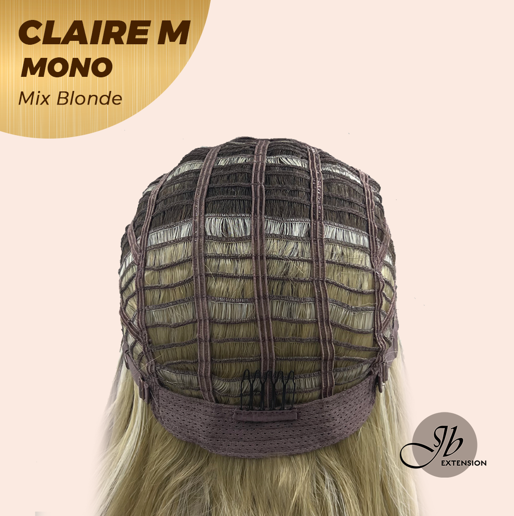 [PRE-ORDER] JBEXTENSION CLAIRE MONO MIX BLONDE Partial Monofilament Wig 22 Inches Mix Blonde Partial Mono Lace Glueless Wig CLAIRE MONO MIX BLONDE【BENDY EAR TABS】 Alexwigs