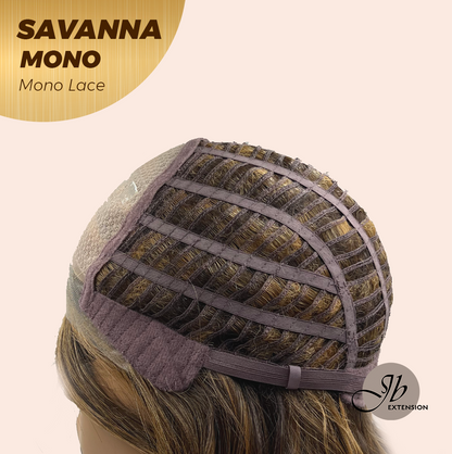 [PRE-ORDER] JBEXTENSION SAVANNA MONO Monofilament Handmade Wig 6X5 Full Monofilament Hand Tied Top Wig 16 Inches Brown With Highlight Wave Mono Lace Wig With Anti-slip Silicone Strips Glueless Wig SAVANNA MONO【BENDY EAR TABS】 Alexwigs