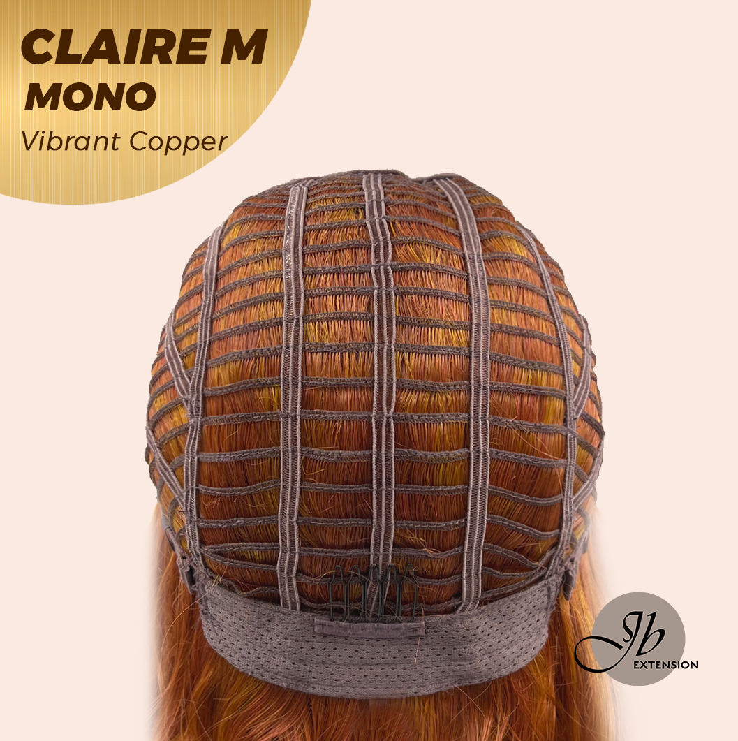 [PRE-ORDER] HOT OF SEASON -  CLAIRE MONO VIBRANT COPPER Partial Monofilament Wig 22 Inches Vibrant Copper Partial Mono Lace Glueless Wig Claire Mono Vibrant Copper【BENDY EAR TABS】 Alexwigs