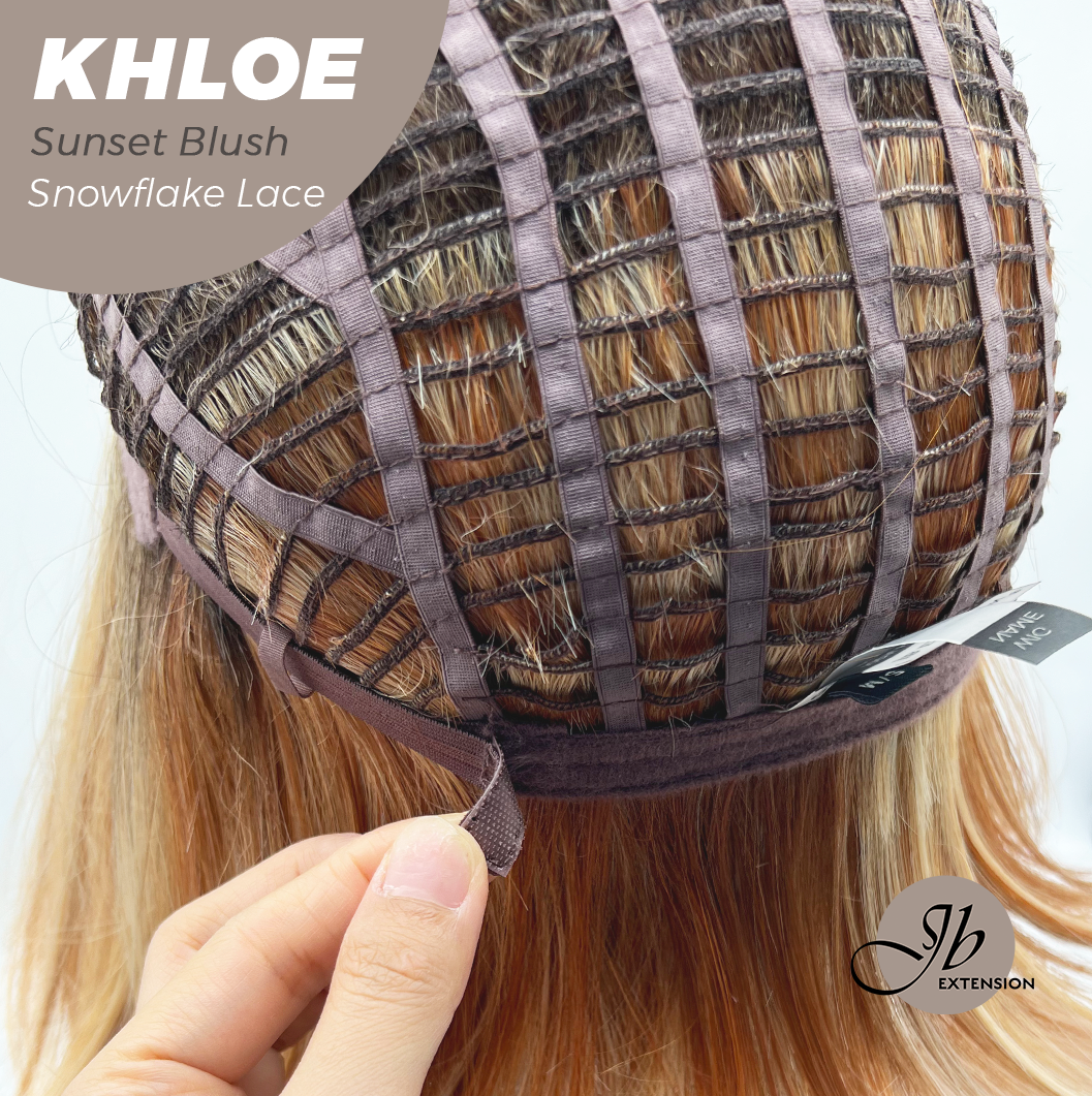[PRE-ORDER] JBEXTENSION 12 Inches Bob Cut Sunset Blush Pre-Cut Snowflake Lace Frontlace Glueless Wig KHLOE SUNSET BLUSH【PERMATEASE】【BENDY EAR TABS】 Alexwigs