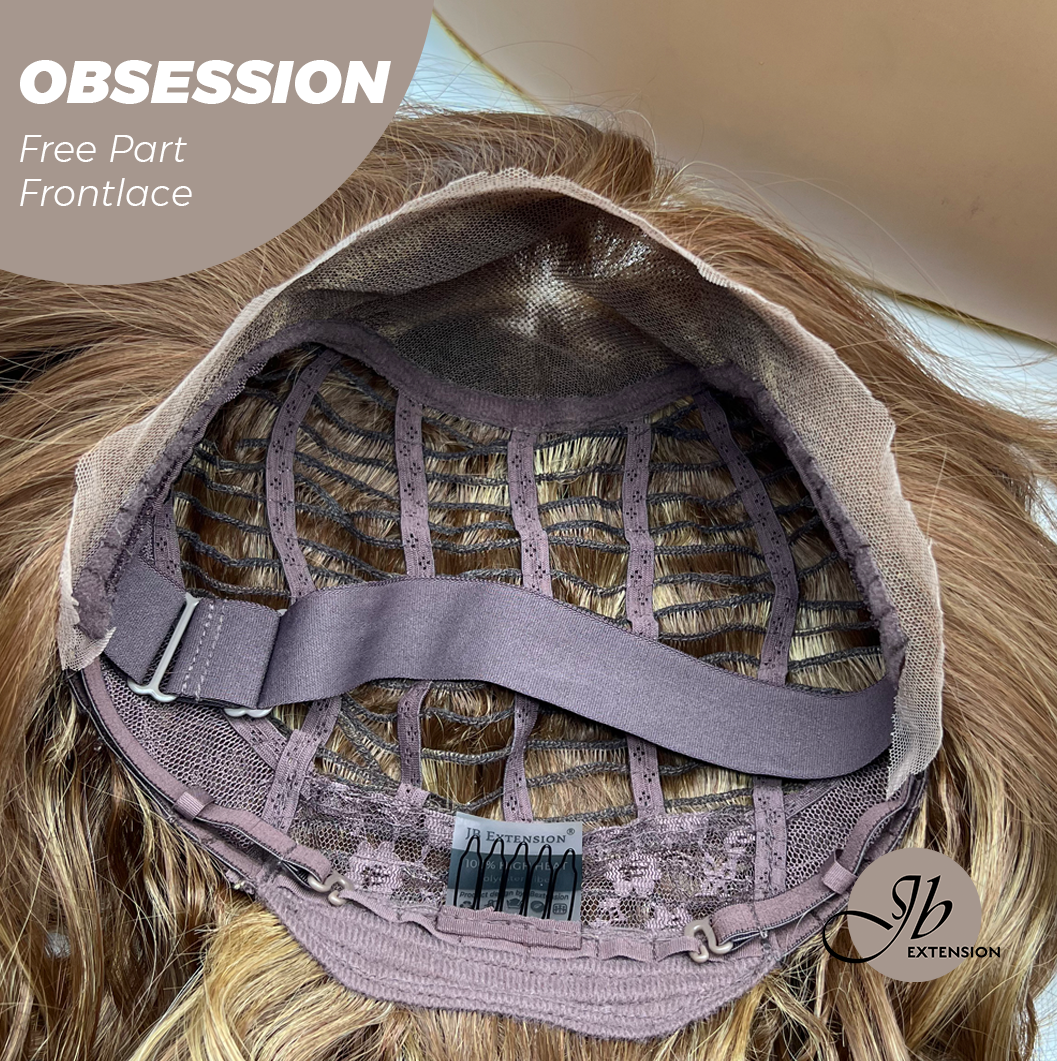 JBEXTENSION 24 Inches Brown With Highlight Wave 13X6 Pre-Cut Free Part Frontlace Glueless Wig OBSESSION Alexwigs