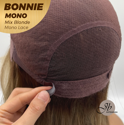 [PRE-ORDER] HOT OF SEASON - BONNIE MONO MIX BLONDE Full Monofilament Handmade Full Lace Full Hand Tied Wig 12 Inches Mix Blonde With Dark Root Mono Lace Handmade Futura Fiber Glueless Wig BONNIE MONO MIX BLONDE【BENDY EAR TABS】 Alexwigs