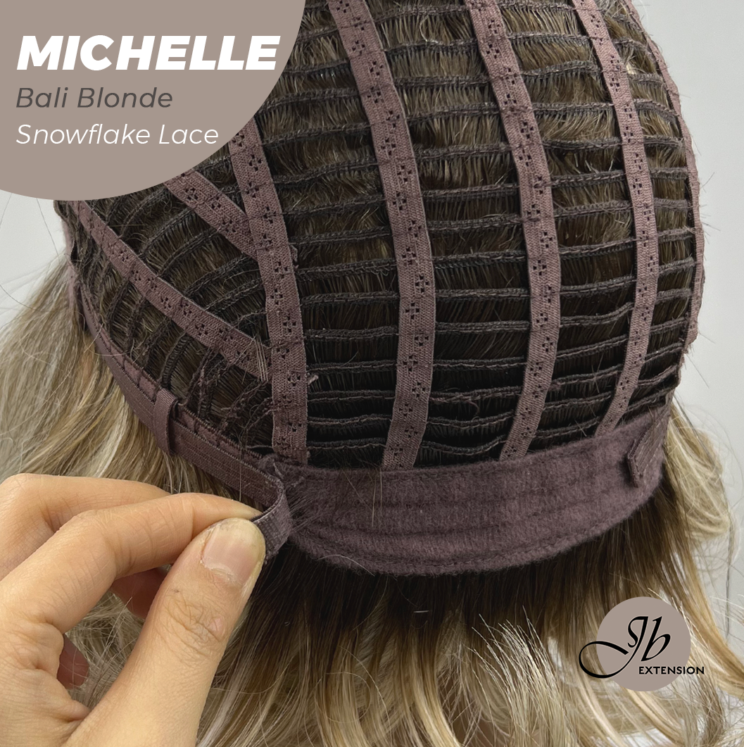 [PRE-ORDER] JBEXTENSION 10 Inches Bali Blonde Pre-Cut Side Part Snowflake Lace Frontlace Glueless Wig MICHELLE BALI BLONDE【BENDY EAR TABS】- S/M Alexwigs