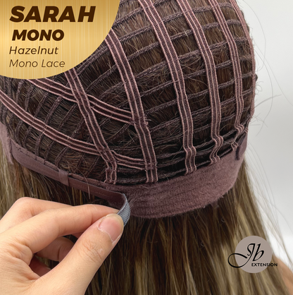 [PRE-ORDER] JBEXTENSION SARAH MONO Full Monofilament Wig 22 Inches Hazelnut Color Full Mono Lace Glueless With Anti-slip Silicone Strips Wig SARAH MONO HAZELNUT【BENDY EAR TABS】 Alexwigs