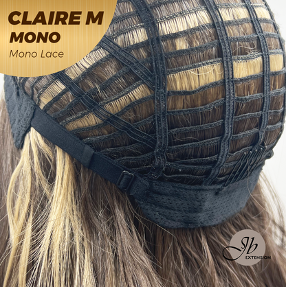 [PRE-ORDER] JBEXTENSION CLAIRE MONO Partial Monofilament Wig 22 Inches Brown With Highlight Partial Mono Lace Glueless Wig CLAIRE MONO【BENDY EAR TABS】 Alexwigs
