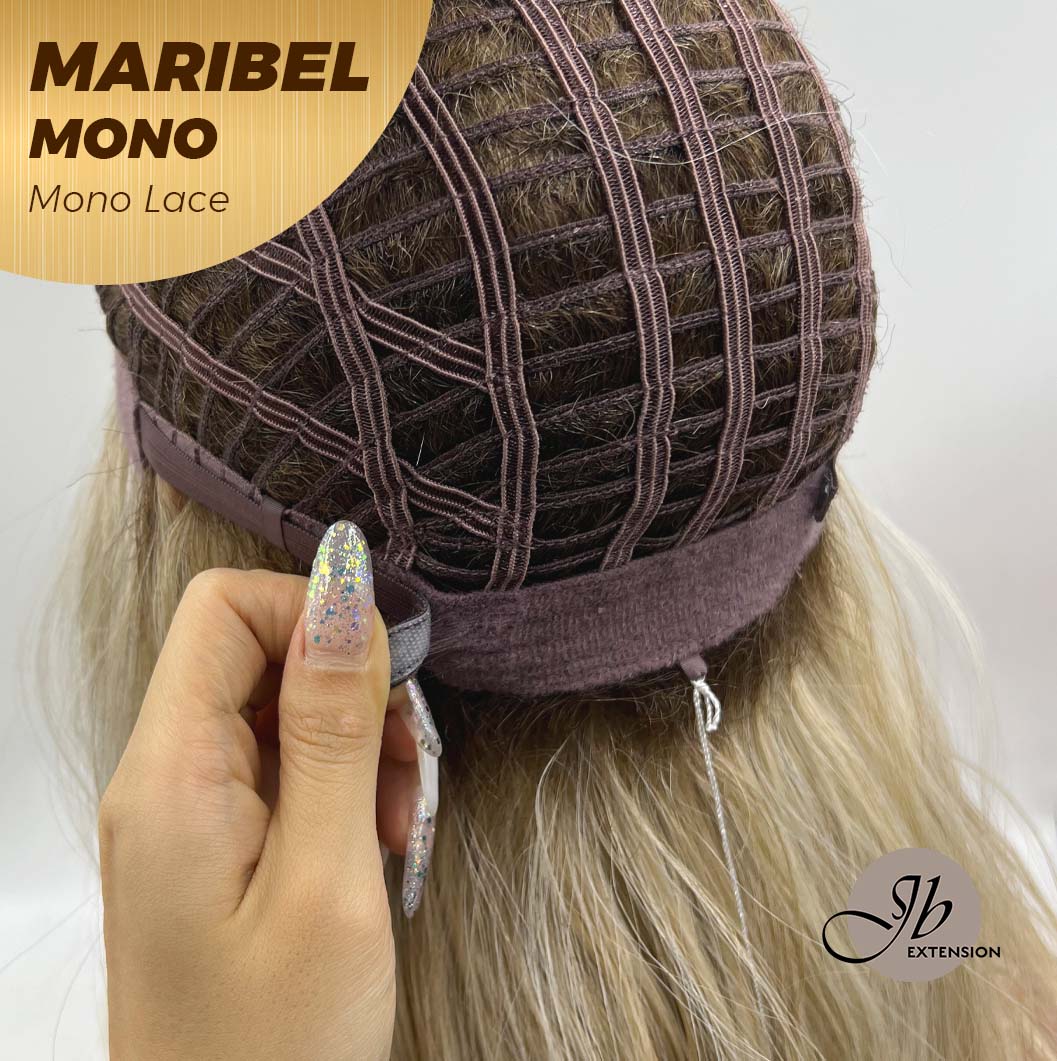 [PRE-ORDER] JBEXTENSION MARIBEL MONO Monofilament Handmade Wig 6X5 Full Monofilament Hand Tied Top Wig 16 Inches Blonde With Dark Root Wave Mono Lace Wig With Anti-slip Silicone Strips Glueless Wig Maribel Mono【BENDY EAR TABS】 Alexwigs