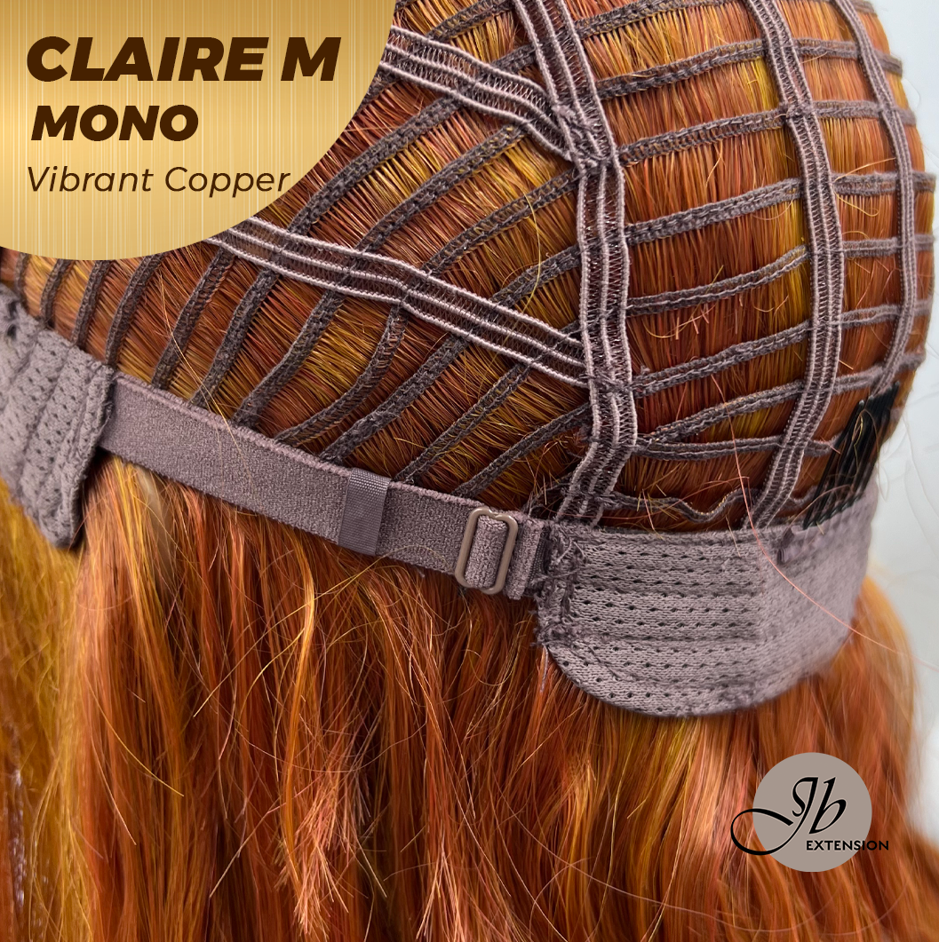 [PRE-ORDER] HOT OF SEASON -  CLAIRE MONO VIBRANT COPPER Partial Monofilament Wig 22 Inches Vibrant Copper Partial Mono Lace Glueless Wig Claire Mono Vibrant Copper【BENDY EAR TABS】 Alexwigs