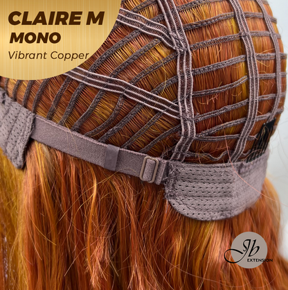 [PRE-ORDER] HOT OF SEASON -  CLAIRE MONO VIBRANT COPPER Partial Monofilament Wig 22 Inches Vibrant Copper Partial Mono Lace Glueless Wig Claire Mono Vibrant Copper【BENDY EAR TABS】 Alexwigs