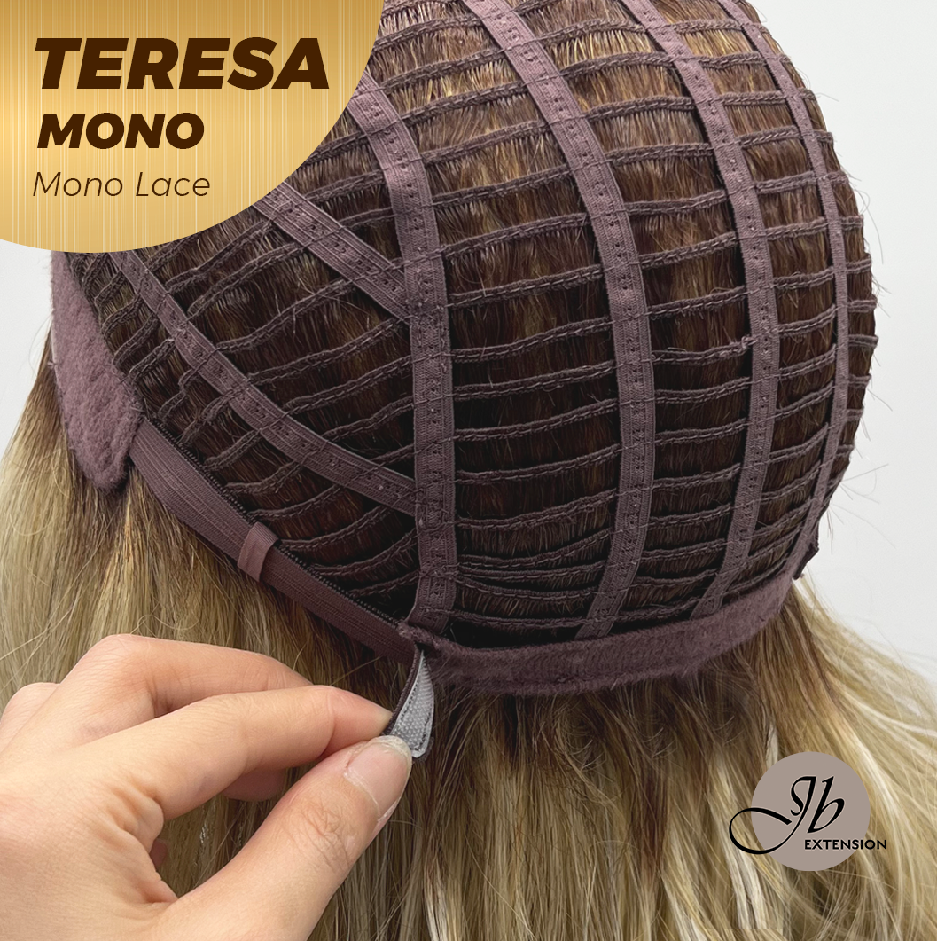 [PRE-ORDER] JBEXTENSION TERESA MONO 16INCH Monofilament Handmade Wig 6X5 Full Monofilament Hand Tied Top Wig 16 Inches Mix Blonde Curly Mono Lace Wig With Anti-slip Silicone Strips Glueless Wig TERESA MONO - 16Inch【BENDY EAR TABS】 Alexwigs