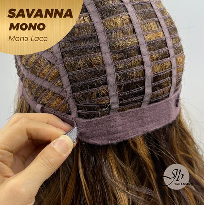 [PRE-ORDER] JBEXTENSION SAVANNA MONO Monofilament Handmade Wig 6X5 Full Monofilament Hand Tied Top Wig 16 Inches Brown With Highlight Wave Mono Lace Wig With Anti-slip Silicone Strips Glueless Wig SAVANNA MONO【BENDY EAR TABS】 Alexwigs