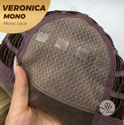 [PRE-ORDER] JBEXTENSION VERONICA MONO Monofilament Handmade Wig 6X5 Full Monofilament Hand Tied Top Wig 12 Inches Blonde Wave Mono Lace Wig With Anti-slip Silicone Strips Glueless Wig VERONICA MONO【BENDY EAR TABS】 Alexwigs