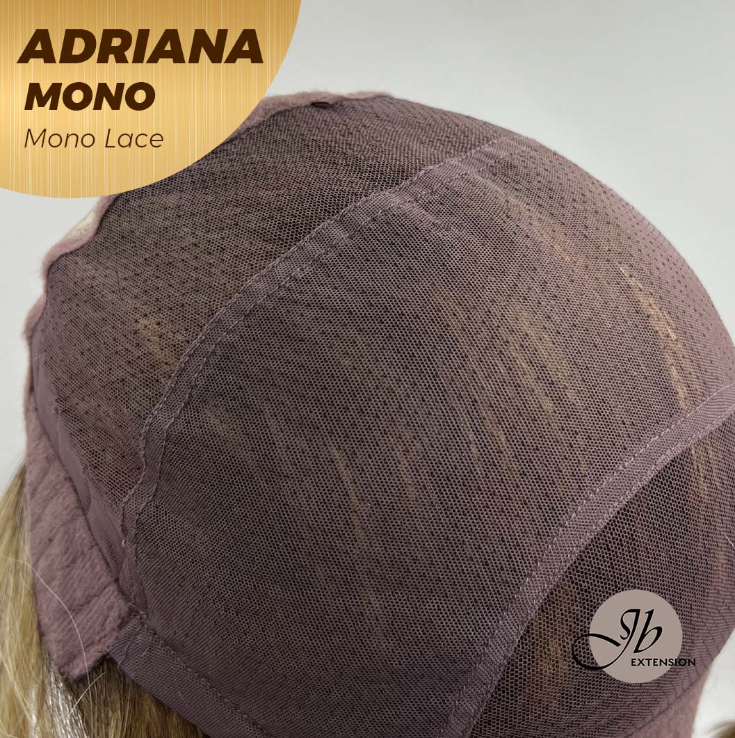 [PRE-ORDER] JBEXTENSION ADRIANA MONO Full Monofilament Handmade Full Lace Full Hand Tied Wig 14 Inches Blonde With Dark Root Wave Mono Lace Handmade Futura Fiber Wig With Anti-slip Silicone Strips Glueless Wig Adriana Mono【BENDY EAR TABS】 Alexwigs