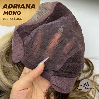 [PRE-ORDER] JBEXTENSION ADRIANA MONO Full Monofilament Handmade Full Lace Full Hand Tied Wig 14 Inches Blonde With Dark Root Wave Mono Lace Handmade Futura Fiber Wig With Anti-slip Silicone Strips Glueless Wig Adriana Mono【BENDY EAR TABS】 Alexwigs
