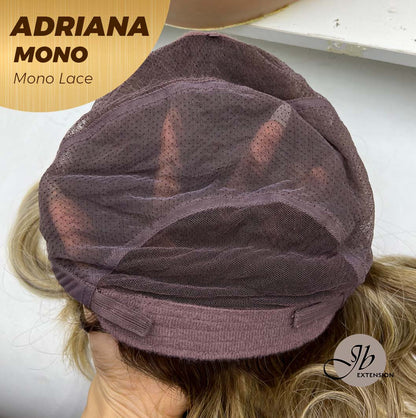 [PRE-ORDER] JBEXTENSION ADRIANA MONO Full Monofilament Handmade Full Lace Full Hand Tied Wig 14 Inches Blonde With Dark Root Wave Mono Lace Handmade Futura Fiber Wig With Anti-slip Silicone Strips Glueless Wig Adriana Mono【BENDY EAR TABS】 Alexwigs