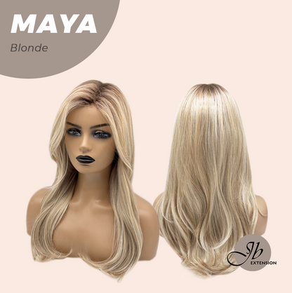 JBEXTENSION 22 Inches Blonde Women Fashion Full Machine Wig MAYA BLONDE【PLUS PERMATEASE】【BENDY EAR TABS】 Alexwigs