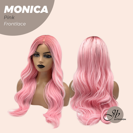 JBEXTENSION 26 Inches Curly Pink Pre-Cut Frontlace Glueless Wig MONICA PINK Alexwigs