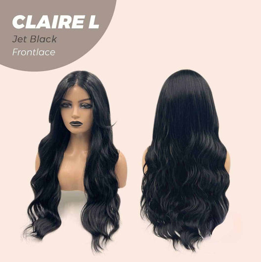 JBEXTENSION 26 Inches Body Wave Jet Black Pre-Cut Frontlace Glueless Wig CLAIRE L BLACK Alexwigs