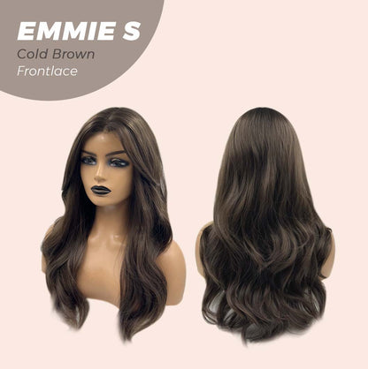 JBEXTENSION 22 Inches Curly Cold Brown Pre-Cut Frontlace Glueless Wig EMMIE S COLD BROWN Alexwigs