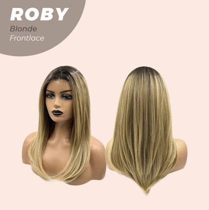 JBEXTENSION 22 Inches Blonde Medium Length Women Pre-Cut Frontlace Glueless Wig ROBY BLONDE Alexwigs