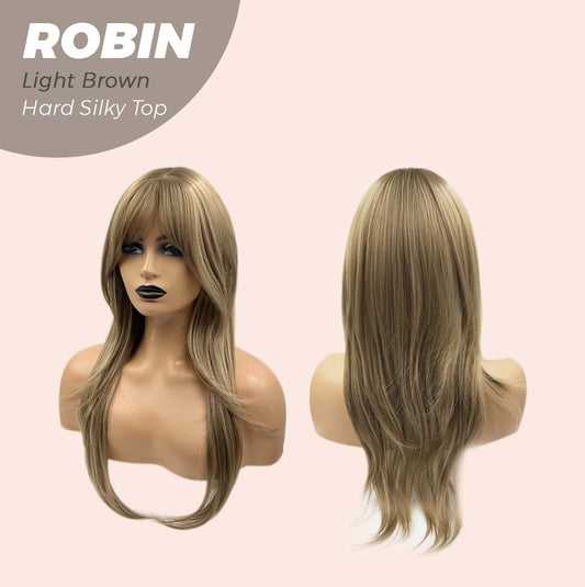 JBEXTENSION 22 Inches  Scalpiana Light Brown Wolf Cut 3.5X4 Hard Silky Top Natural Scalp Effect Wig ROBIN LIGHT BROWN Alexwigs