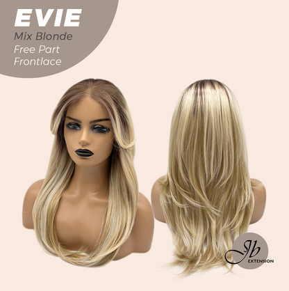 JBEXTENSION 22 Inches Mix Blonde Pre-Cut Free Part Frontlace Glueless Wig EVIE MIX BLONDE Alexwigs