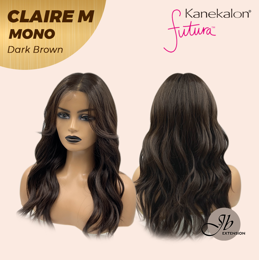 [PRE-ORDER] HOT OF SEASON - CLAIRE MONO DARK BROWN Partial Monofilament Wig 22 Inches Dark Brown Partial Mono Lace Glueless Wig CLAIRE MONO DARK BROWN【BENDY EAR TABS】 Alexwigs