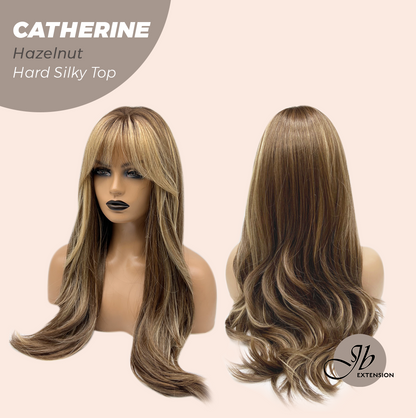 JBEXTENSION 25 Inches Scalpiana Hazelnut 3.5X4 Hard Silky Top Natural Scalp Effect Wig With Bangs CATHERINE HAZELNUT Alexwigs