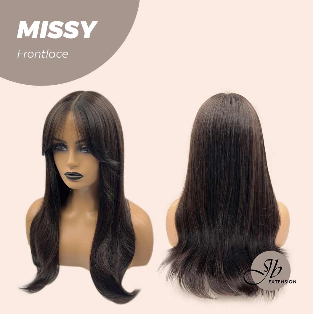 JBEXTENSION 24 Inches Curly Tea Black Darkest Brown Pre-Cut Frontlace Glueless Wig MISSY Alexwigs