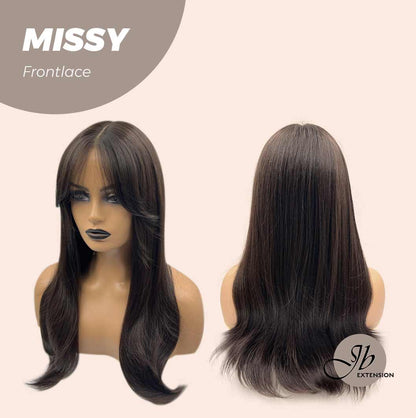 JBEXTENSION 24 Inches Curly Tea Black Darkest Brown Pre-Cut Frontlace Glueless Wig MISSY Alexwigs