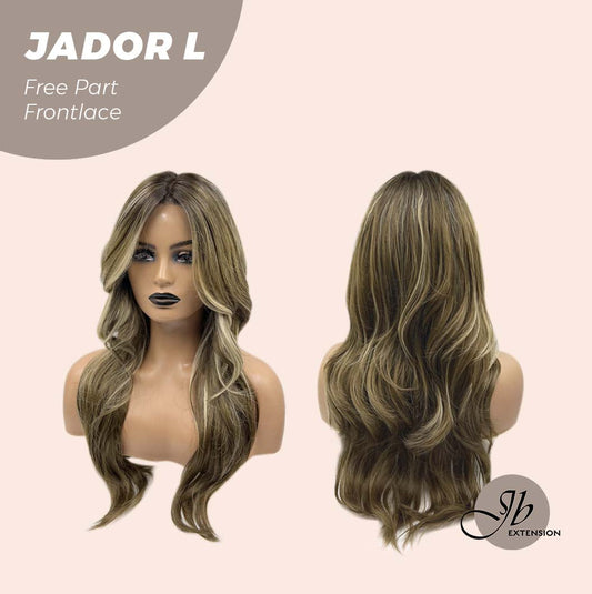 JBEXTENSION 24 Inches Blonde Highlight Curly Lace Front Wig.Pre Plucked 13*4 HD Transparent Lace Frontal Handmade Futura Fiber Swiss Lace Synthetic Fiber Pre-Cut Lace Glueless Wig JADOR L Alexwigs