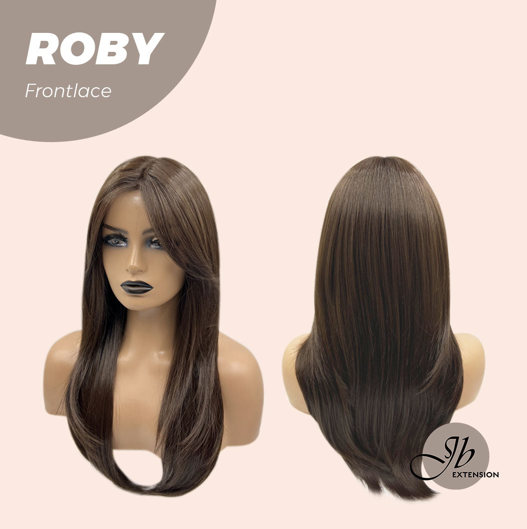 JBEXTENSION 22 Inches Brown Medium Length Women Pre-Cut Frontlace Glueless Wig ROBY Alexwigs