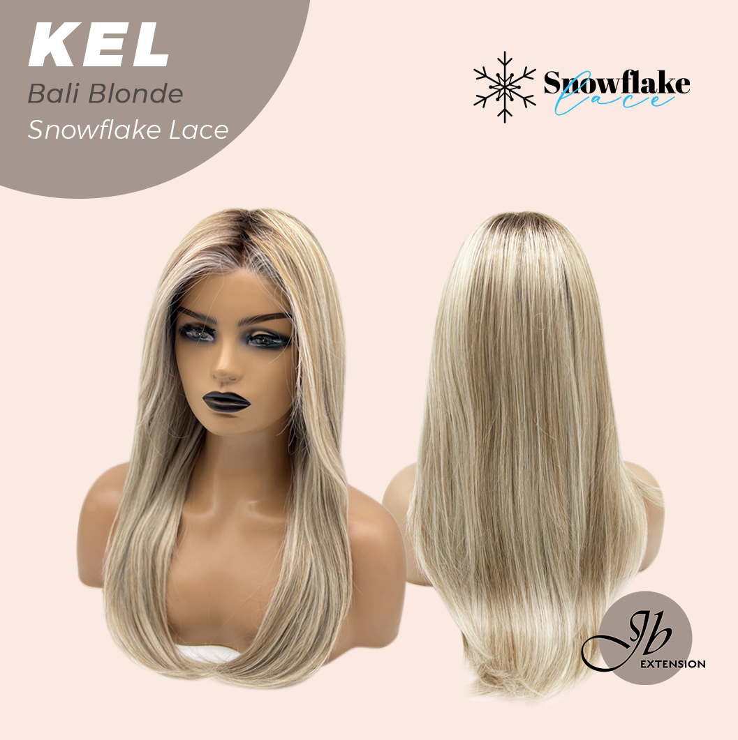 JBEXTENSION 22 Inches Bali Blonde Pre-Cut Snowflake Lace Frontlace Glueless Wig KEL BALI BLONDE【PERMATEASE】【BENDY EAR TABS】- S/M Alexwigs