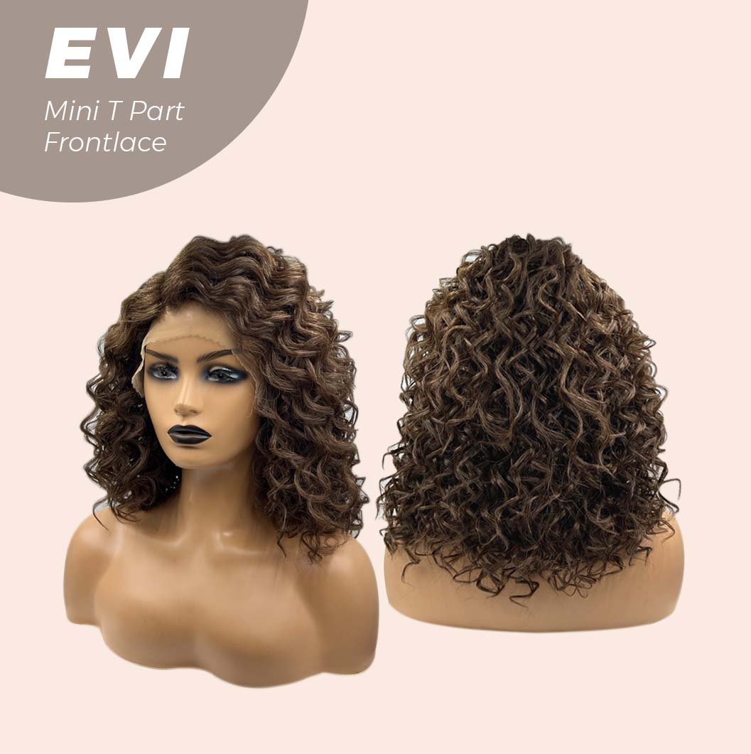 [PRE-ORDER] JBEXTENSION 15 Inches Deep Curly Brown Side Part Mini T Part Frontlace Glueless Wig EVI Alexwigs