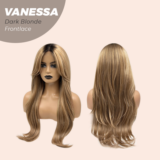 JBEXTENSION 26 Inches Curly Dark Blonde Pre-Cut Frontlace Wig VANESSA DARK BLONDE Alexwigs