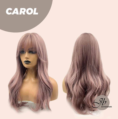 JBEXTENSION 22 Inches Smoke Pink Curly Wig With Bangs CAROL Alexwigs