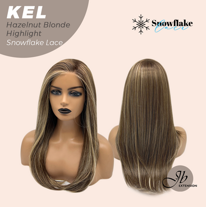 [PRE-ORDER] Get this Influencer Look with Hazelnut Blonde Highlight Pre-Cut Snowflake Lace Wig KEL HAZELNUT Alexwigs