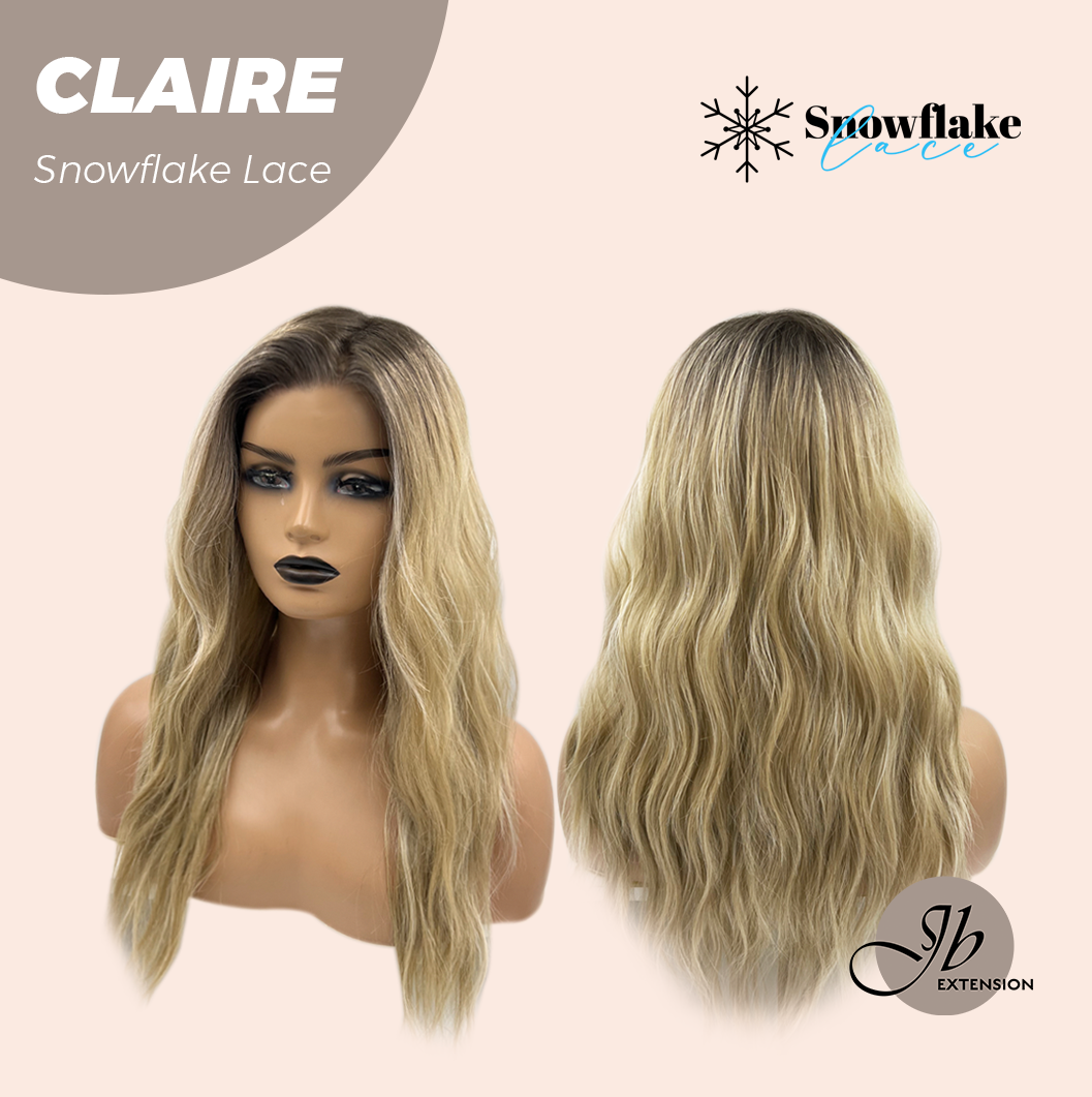 JBEXTENSION 22 Inches Mix Blonde Pre-Cut Snowflake Lace Frontlace Glueless Wig CLAIRE SNOWFLAKE【PERMATEASE】【BENDY EAR TABS】- M/L Alexwigs