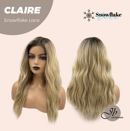 JBEXTENSION 22 Inches Mix Blonde Pre-Cut Snowflake Lace Frontlace Glueless Wig CLAIRE SNOWFLAKE【PERMATEASE】【BENDY EAR TABS】- M/L Alexwigs