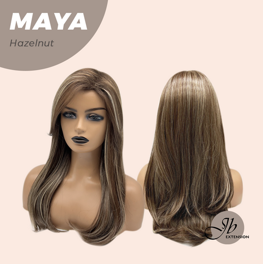 JBEXTENSION 22 Inches Hazelnut Women Fashion Full Machine Wig MAYA HAZELNUT【PLUS PERMATEASE】【BENDY EAR TABS】 Alexwigs