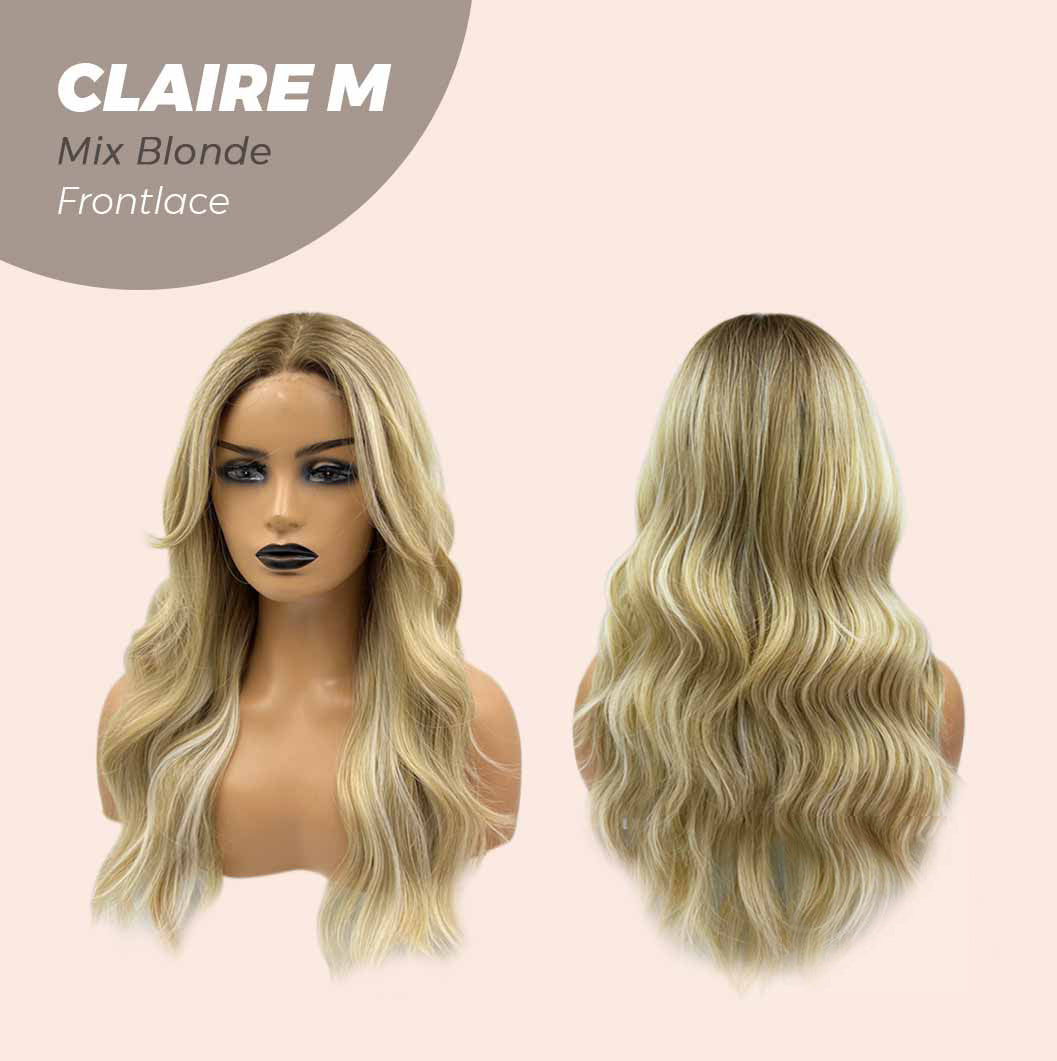 JBEXTENSION 22 Inches Body Wave Mix Blonde Pre-Cut Frontlace Glueless Wig CLAIRE M BLONDE Alexwigs