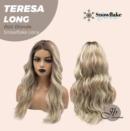 JBEXTENSION 22 Inches Long Bali Blonde Pre-Cut Snowflake Lace Frontlace Glueless Wig TERESA LONG BALI BLONDE【PERMATEASE】【BENDY EAR TABS】 Alexwigs
