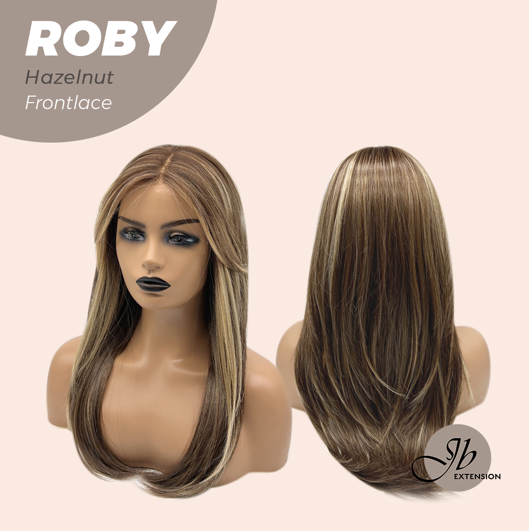JBEXTENSION 22 Inches Hazelnut Blonde Highlight Women Pre-Cut Frontlace Glueless Wig ROBY HAZELNUT Alexwigs