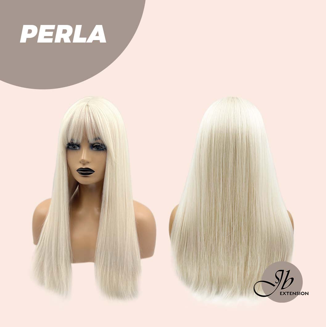 JBEXTENSION 24 Inches White Straight Wig With Bangs PERLA Alexwigs