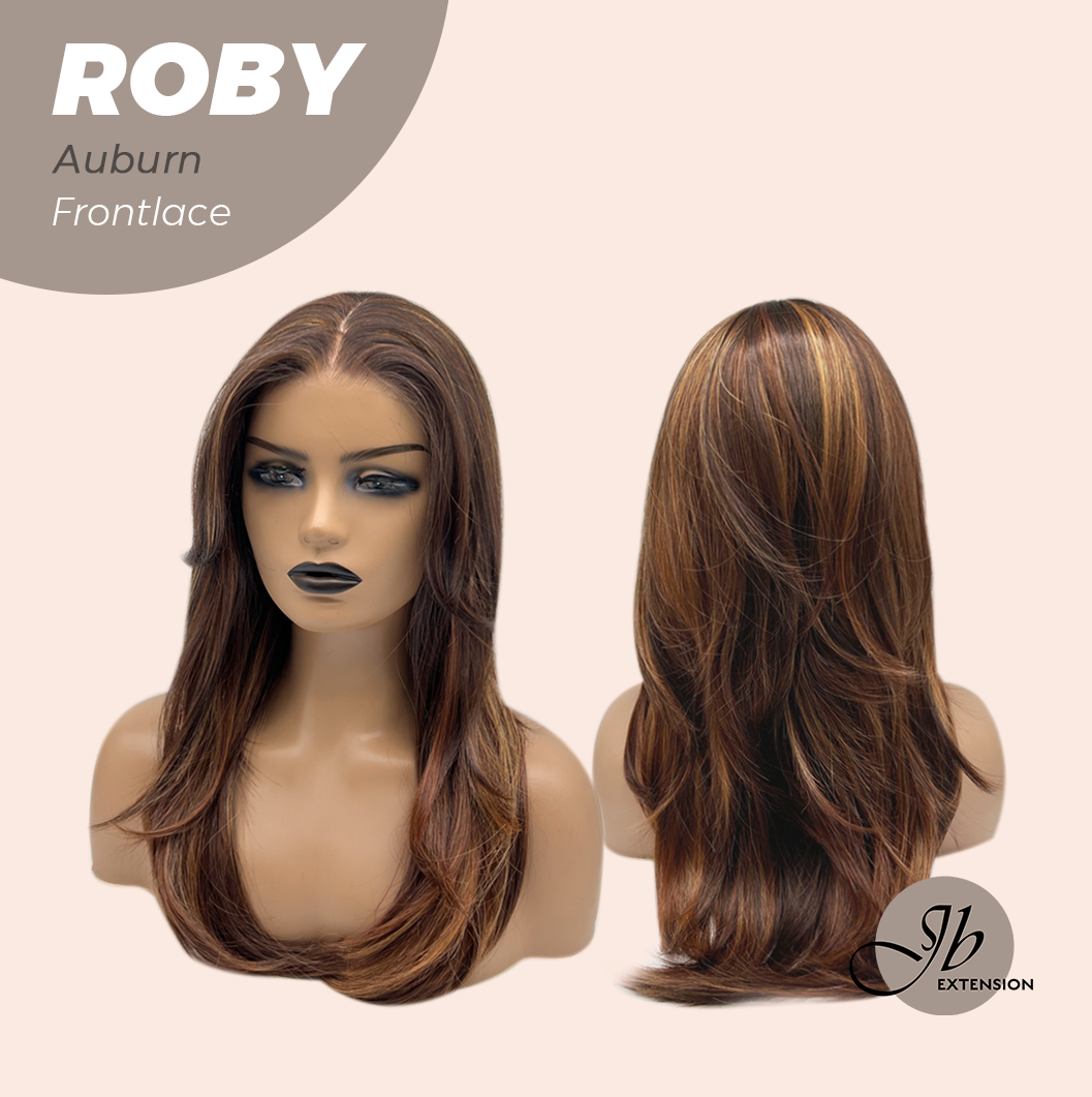 JBEXTENSION 22 Inches Auburn with Highlight Women Pre-Cut Frontlace Glueless Wig ROBY AUBURN Alexwigs